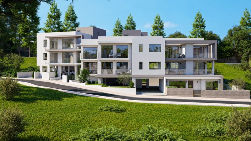 Aphrodite Court apartment building at Paphos, Cyprus